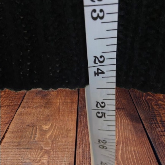 Black Sweater w Grey Eyelash Stripes, Waist Length, Love By Design, Like-New - Picture 7 of 8